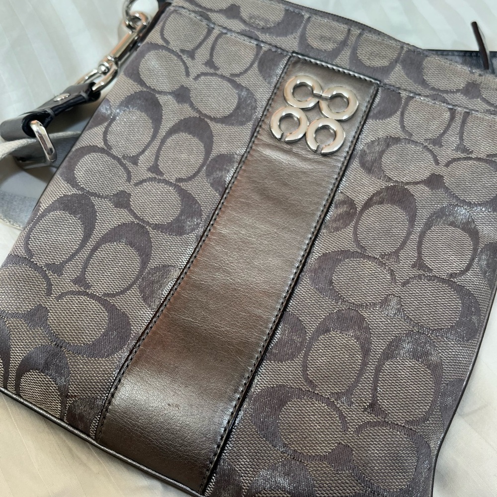 Coach Gray and Silver Cross Body Bag - Picture 5 of 5